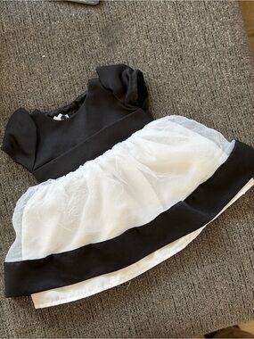 Bisou Bisou Black Dress with White Label Detail